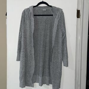 Soma Women's Knit Hooded Cardigan Size S/M, Black, White,‎ and Gray